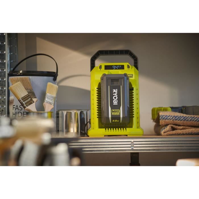 RYOBI 36V Ultra Fast Charger 10A - Variable Charging Current - LCD Screen