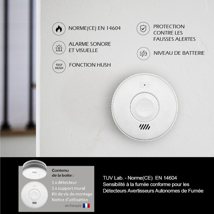 KYF Smoke Detector - CE - 3-Year Replaceable Battery