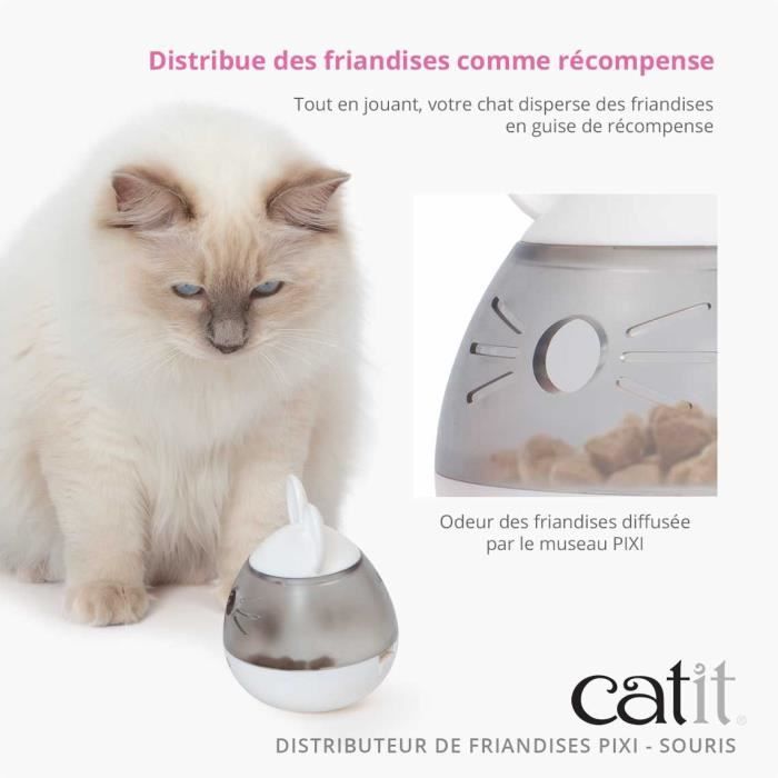 Catit PIXI Treat Dispenser - Mouse Ear Design - White