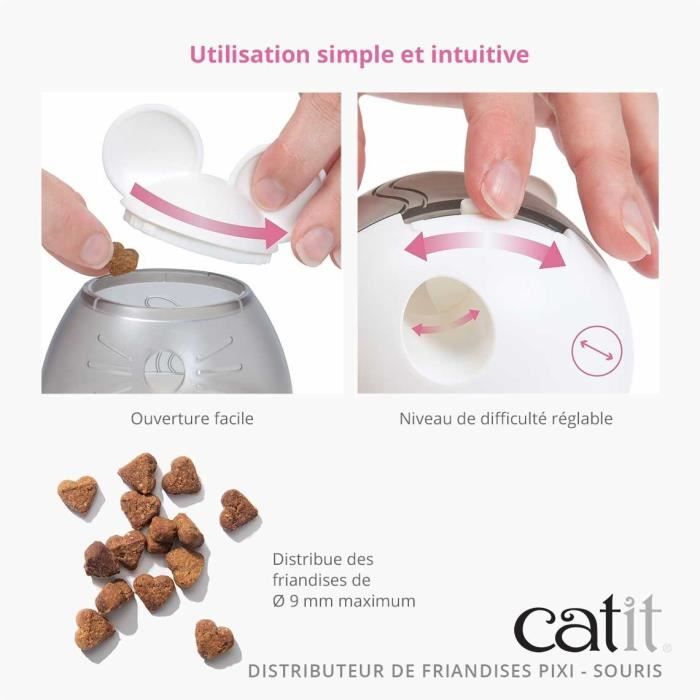 Catit PIXI Treat Dispenser - Mouse Ear Design - White