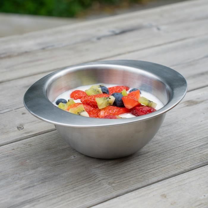 Thermobaby Ergonomic Baby Bowl with Handles - BPA-Free - Stainless Steel