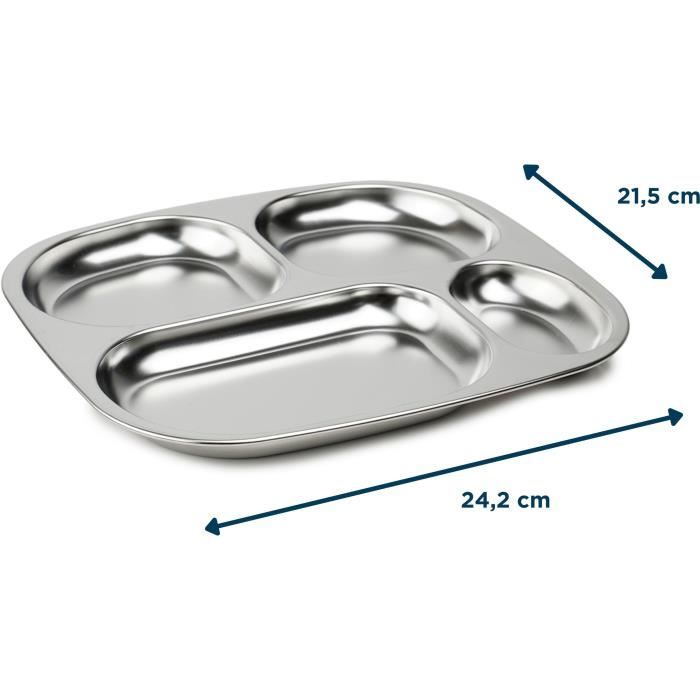THERMOBABY Compartmentalized Tray - 4 Compartments - BPA-free - Stainless Steel