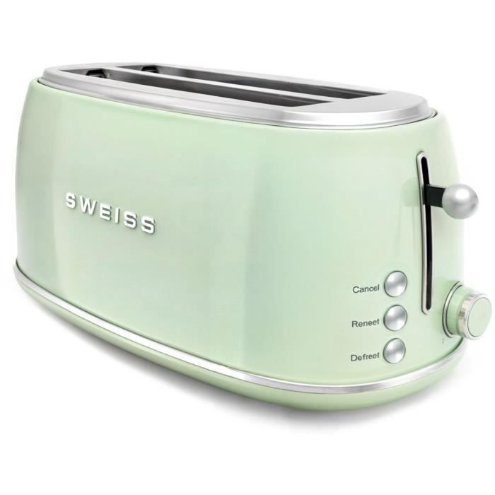 SWEISS Vintage Toaster - GRV7 - 1500W - 2 Slots - Green