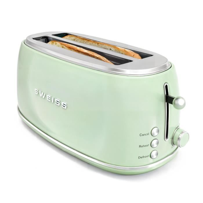SWEISS Vintage Toaster - GRV7 - 1500W - 2 Slots - Green