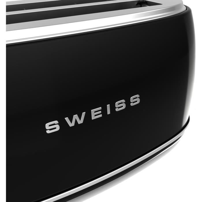 SWEISS Vintage Toaster - GRV9 - 1500W - 2 Slots - Black
