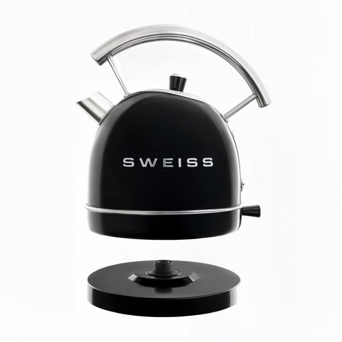 SWEISS Vintage Kettle - 2200 W - 1.8 L - 360° Swivel Base - Black - KTL9