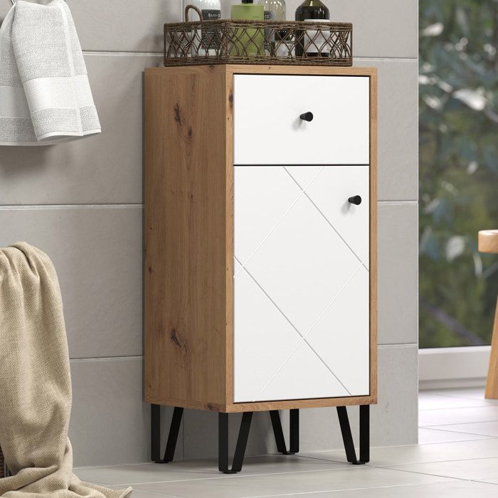 Touch Bathroom Cabinet - Matte White - Oak Decor - Contemporary
