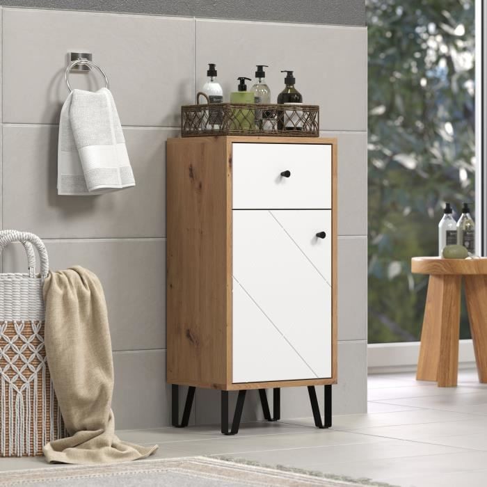 Touch Bathroom Cabinet - Matte White - Oak Decor - Contemporary