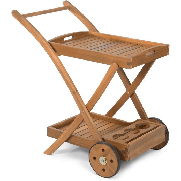 Fieldmann Serving Cart - FDZN 4050-T - Acacia Wood - 80 x 50 x 86 cm