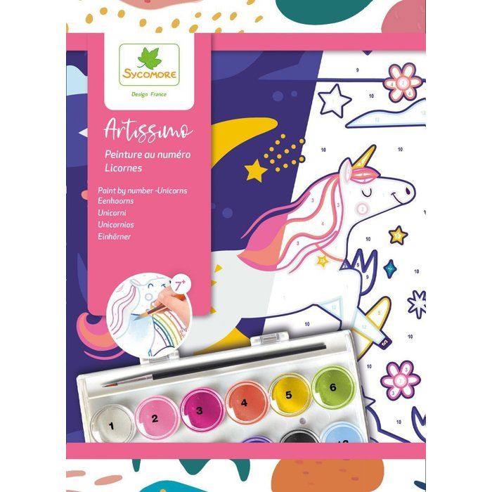 Artissimo Paint by Numbers Kit, Sycamore Unicorns, Ages 7+
