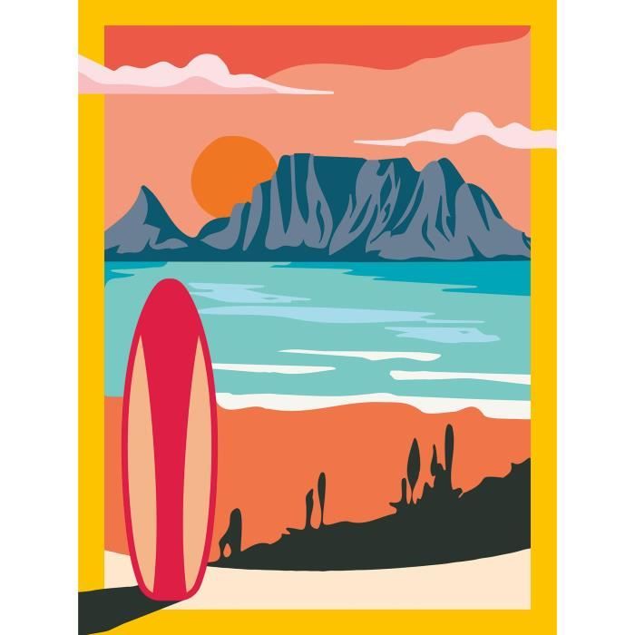 CreArt Painting Kit - 30x40 cm - Sunset at the Beach