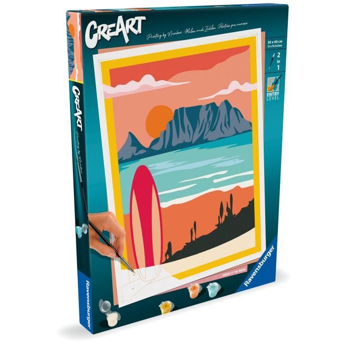 CreArt Painting Kit - 30x40 cm - Sunset at the Beach