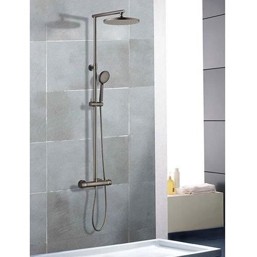 EDOUARD ROUSSEAU Thermostatic Shower Column - GRAFITO - Ø 250 mm - Grey