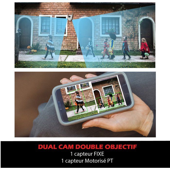 KYF Connected Outdoor Camera - Wi-Fi - Rotating PT - Dual 3MP