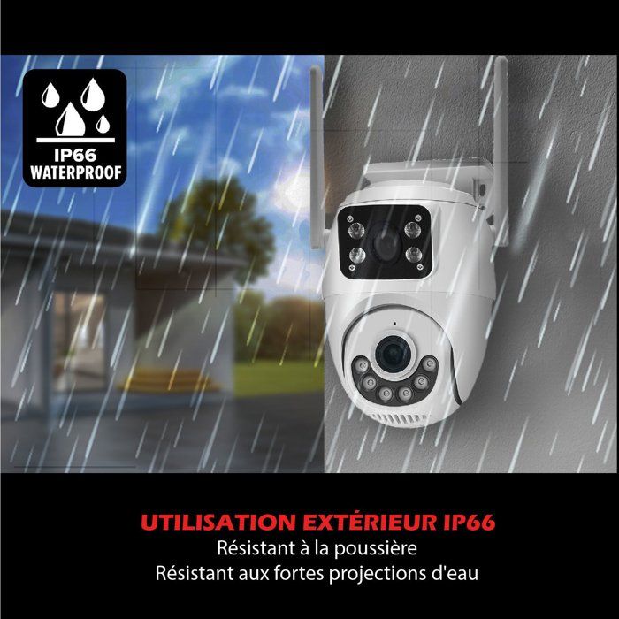 KYF Connected Outdoor Camera - Wi-Fi - Rotating PT - Dual 3MP