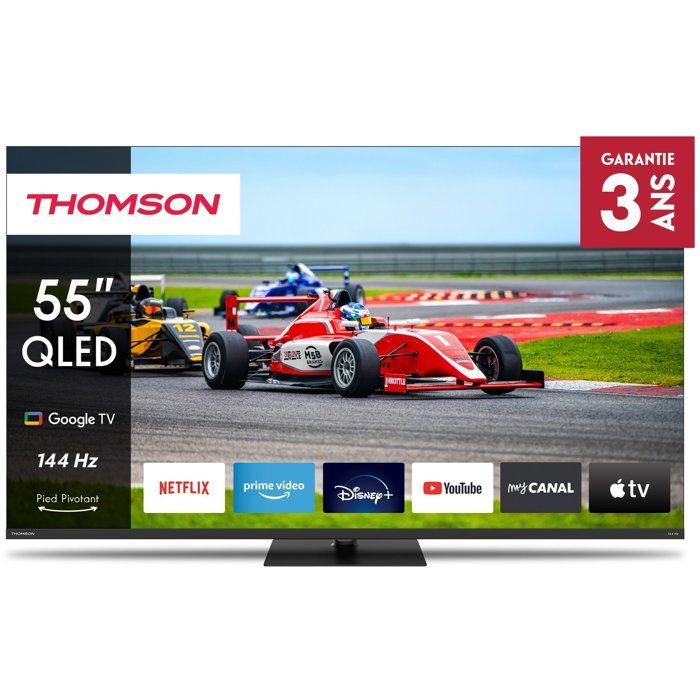 Thomson 55QG7C14 - QLED TV 55" (139 cm) - 4K UHD 3840x2160 - 144 Hz - Google TV - 2xHDMI 2.1 2xHDMI 2.0 -