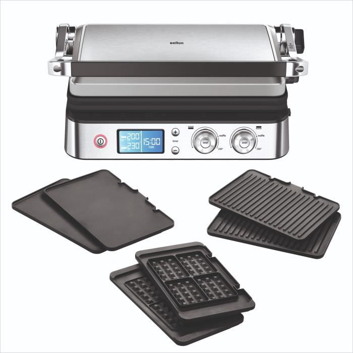 Multifunctional Grill - BRAUN - Multi Pro 9 - 2000 W - 3 Heat Settings - Black/Steel