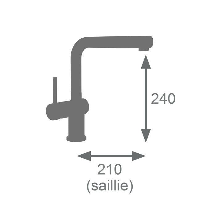 EDOUARD ROUSSEAU CARRÉ Kitchen Sink Mixer Tap - Chrome - Pull-Out Spray Head