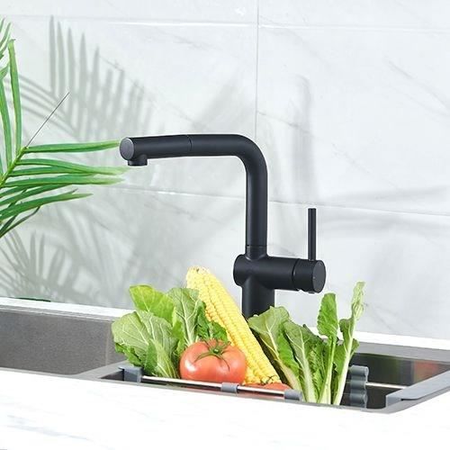 EDOUARD ROUSSEAU Kitchen Sink Mixer Tap - Carré - Matte Black - Swivel Spout