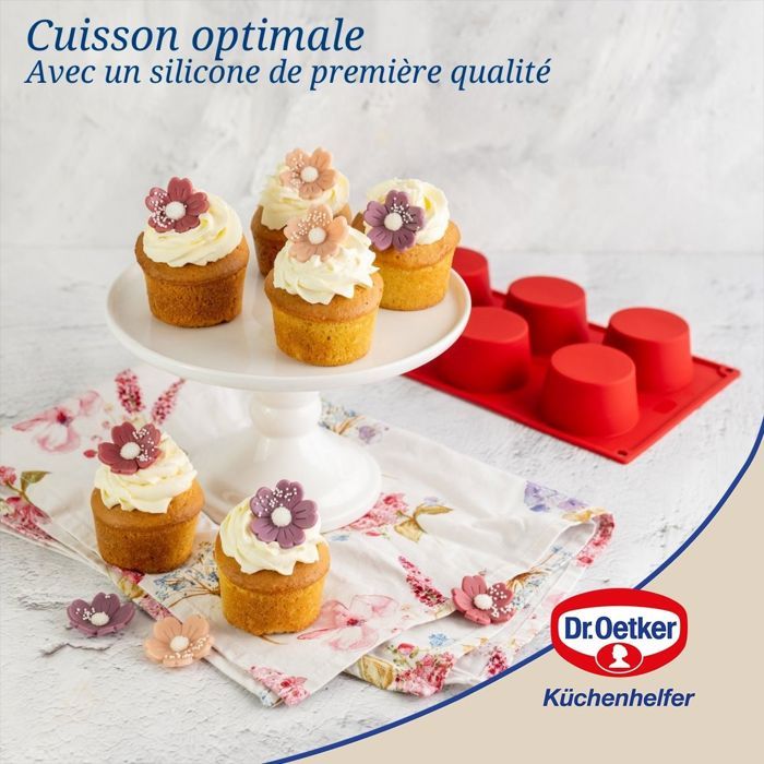 Dr. Oetker Set of 2 Muffin Tins with 6 Cavities - Flexxibel Love - 30 x 18 cm