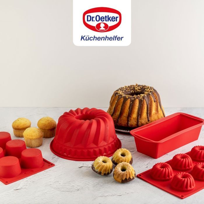 Dr. Oetker Set of 2 Muffin Tins with 6 Cavities - Flexxibel Love - 30 x 18 cm