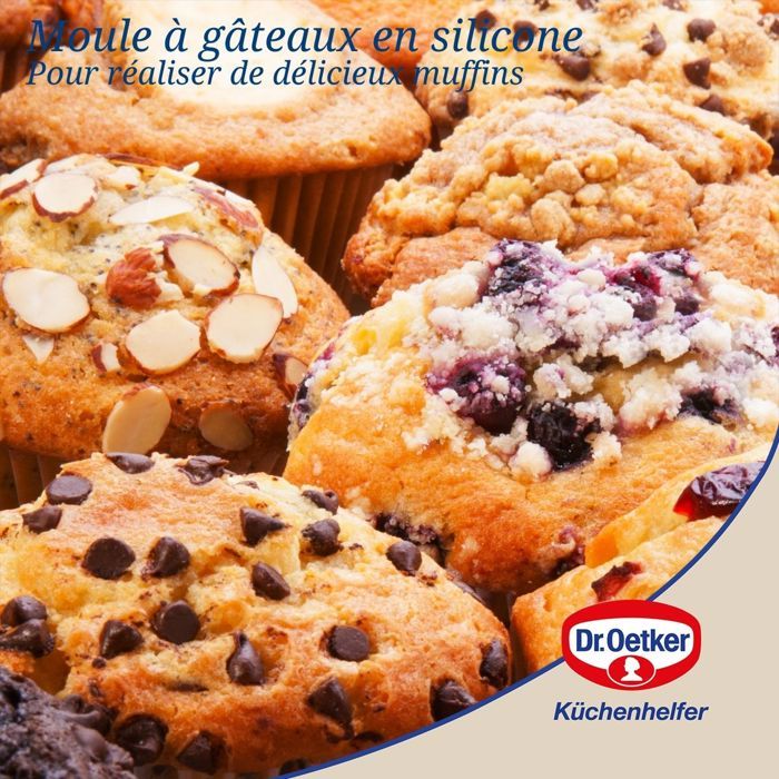 Dr. Oetker Set of 2 Muffin Tins with 6 Cavities - Flexxibel Love - 30 x 18 cm