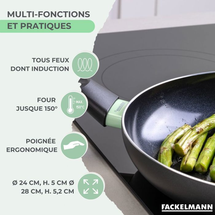 FACKELMANN Set of 2 Pans - Brandao - Non-Stick Ceramic - 24 and 28 cm