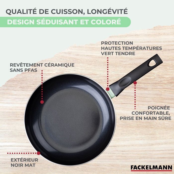 FACKELMANN Set of 4 Pans - Brandao - Non-stick Ceramic - Ø16, Ø20, Ø24, Ø28 cm