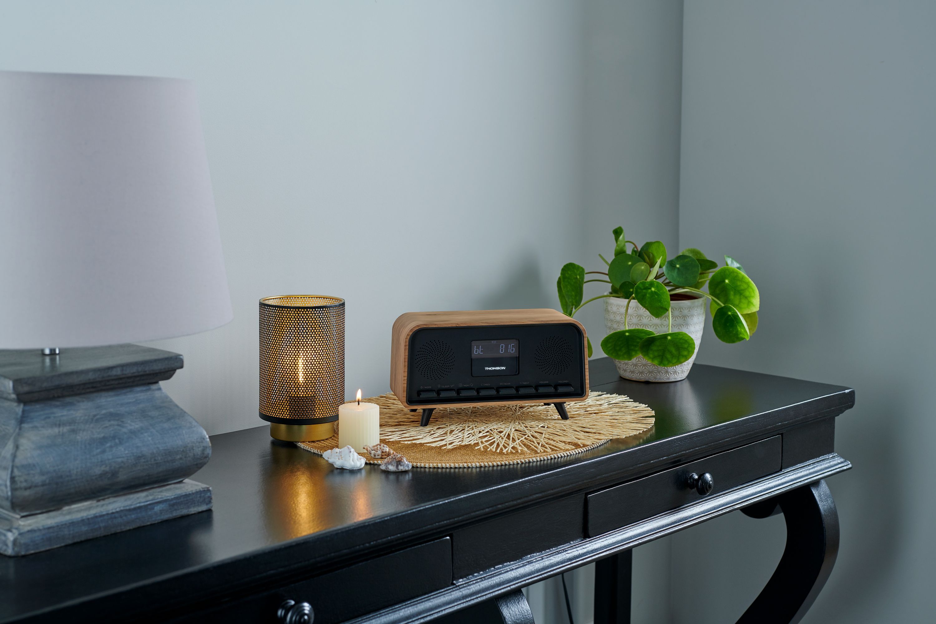 THOMSON Clock Radio - Bluetooth - DAB - Vintage Cosy