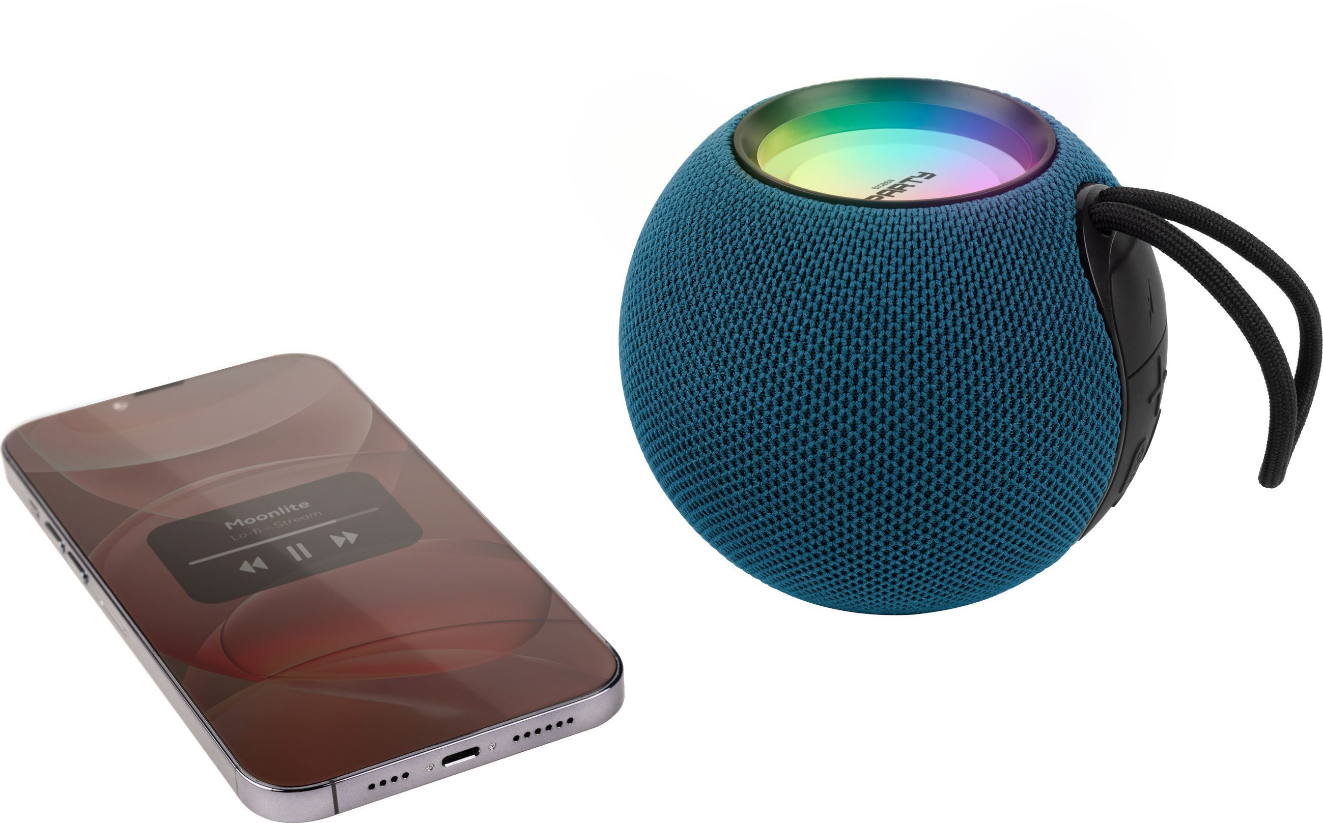 BIGBEN PARTY - Light-up Bluetooth Speaker - Blue - Bluetooth 5.3 - USB-C Rechargeable