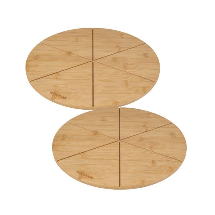 FACKELMANN Set of 2 Pizza Boards - Ø 32 cm - With Cutting Grooves