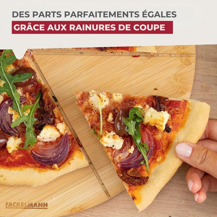 FACKELMANN Set of 2 Pizza Boards - Ø 32 cm - With Cutting Grooves