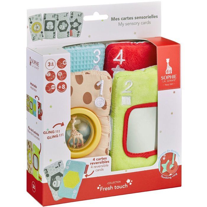 Sophie the Giraffe - Sensory Cards - Velcro - Various Materials