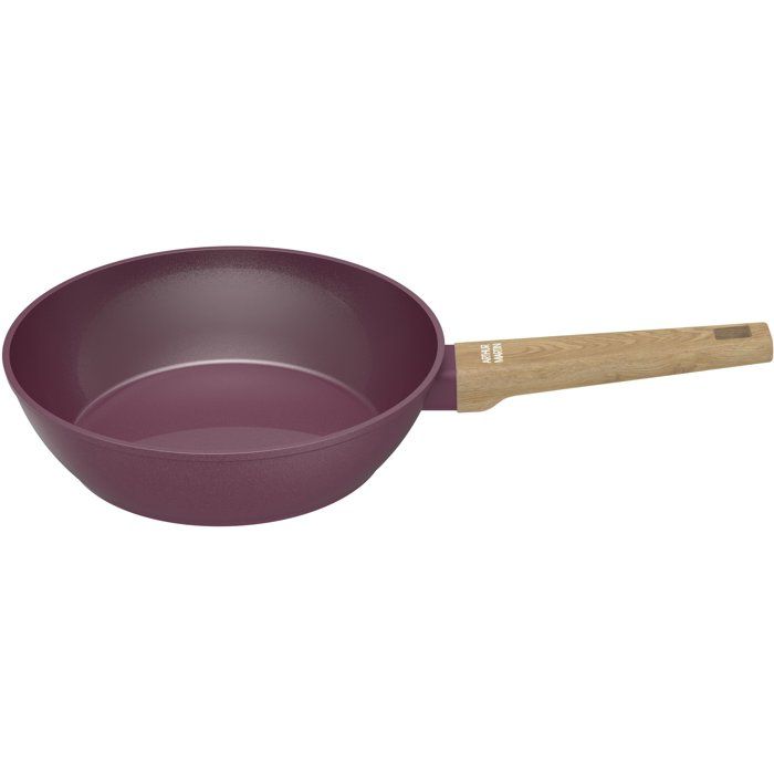 ARTHUR MARTIN Sauté Pan - Suitable for All Hobs Including Induction - AM3056 - Ceramic Coating - Ø 24 cm - Stainless Steel Lid