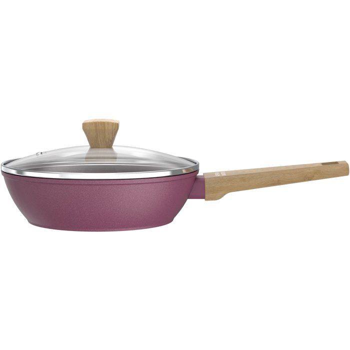 ARTHUR MARTIN Sauté Pan - Suitable for All Hobs Including Induction - AM3056 - Ceramic Coating - Ø 24 cm - Stainless Steel Lid