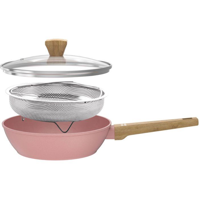 ARTHUR MARTIN Sauté Pan - Suitable for All Hobs Including Induction - AM0333 - Ceramic Coating - Ø 24 cm - With Lid and