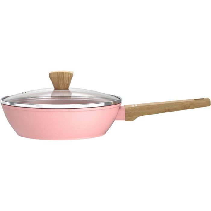 ARTHUR MARTIN Sauté Pan - Suitable for All Hobs Including Induction - AM0333 - Ceramic Coating - Ø 24 cm - With Lid and