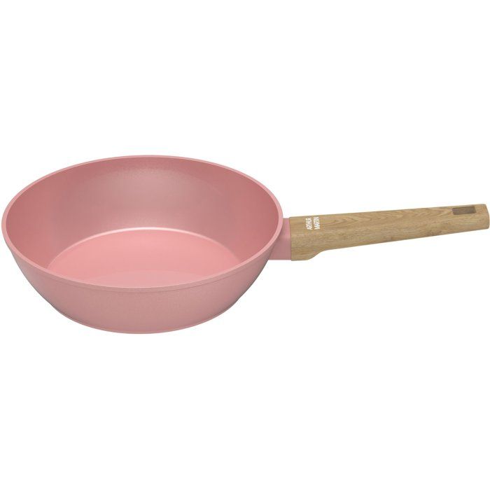 ARTHUR MARTIN Sauté Pan - Suitable for All Hobs Including Induction - AM0333 - Ceramic Coating - Ø 24 cm - With Lid and