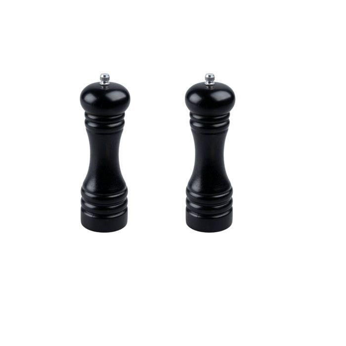 FACKELMANN PROFESIONAL Set of 2 Manual Pepper Mills - 18 cm - Black