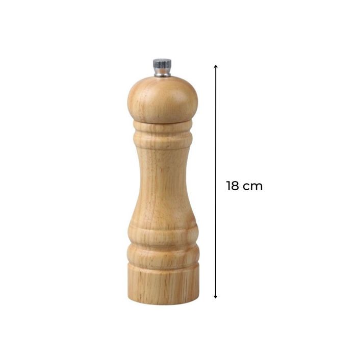 Set of 2 Manual Pepper Mills - FACKELMANN - FM Professional Divers - Wood Color - 18 cm