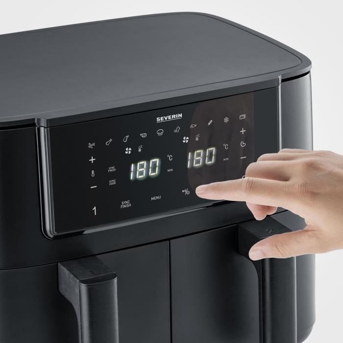 SEVERIN Air Fryer FR2463 - 8 L Capacity - Double Tank - 10 Programs - 2600W