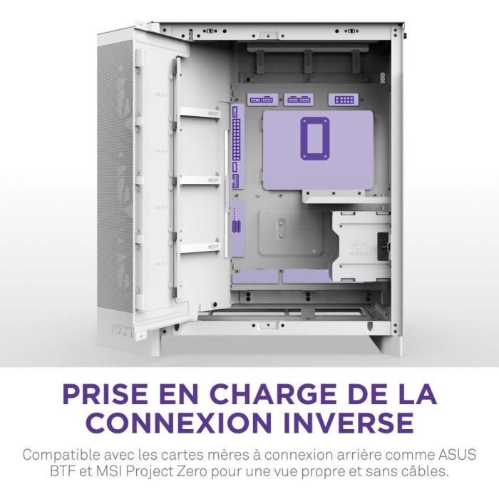 NZXT H9 Flow RGB+ Mid-Tower Case - CM-H92FW-P1 - White - RGB Fans Included - NZXT CAM Controller