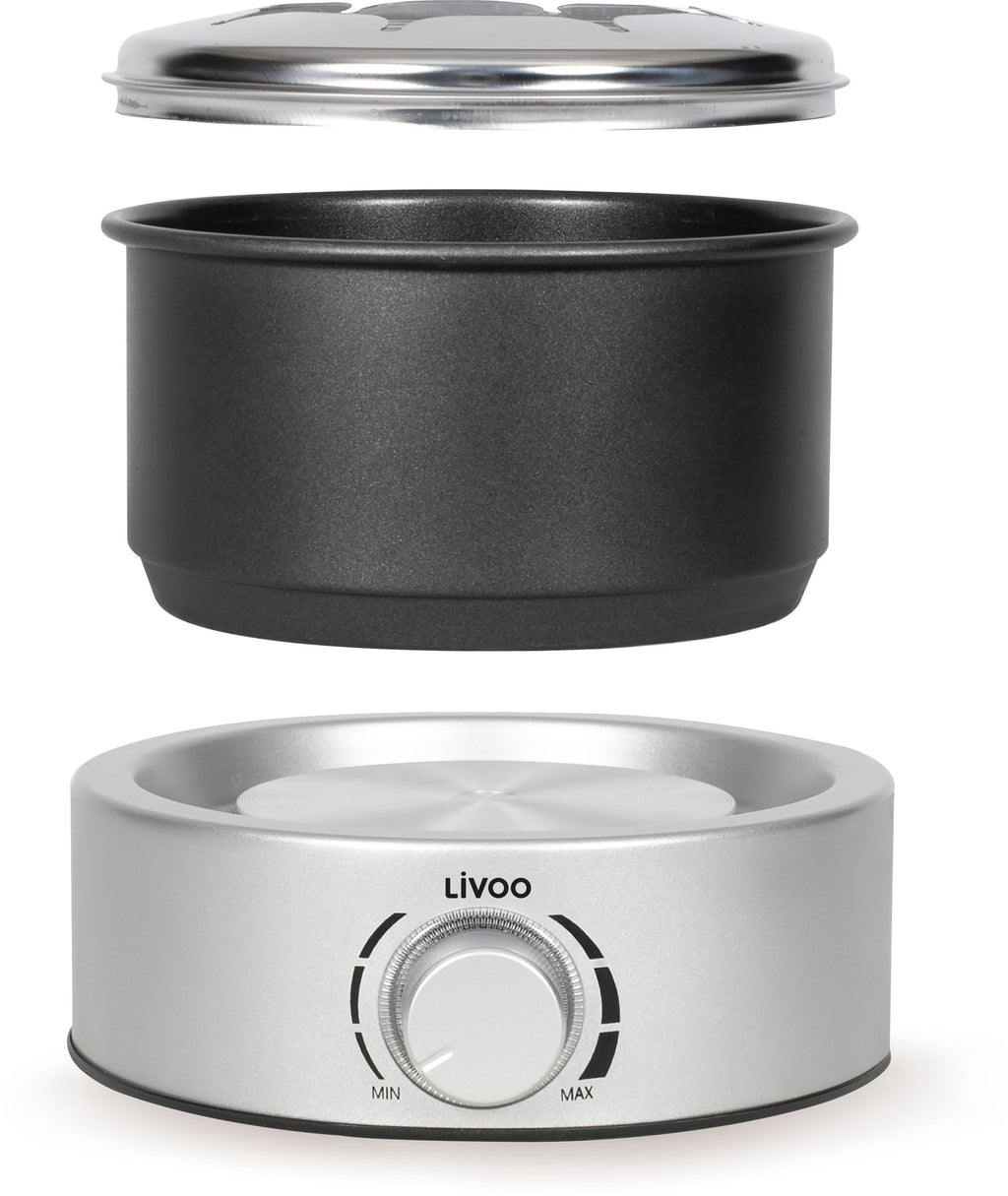 Livoo Electric Fondue Set - DOC333 - 800W - Serves 8 - Non-Stick Pot - Stainless Steel Splash Guard