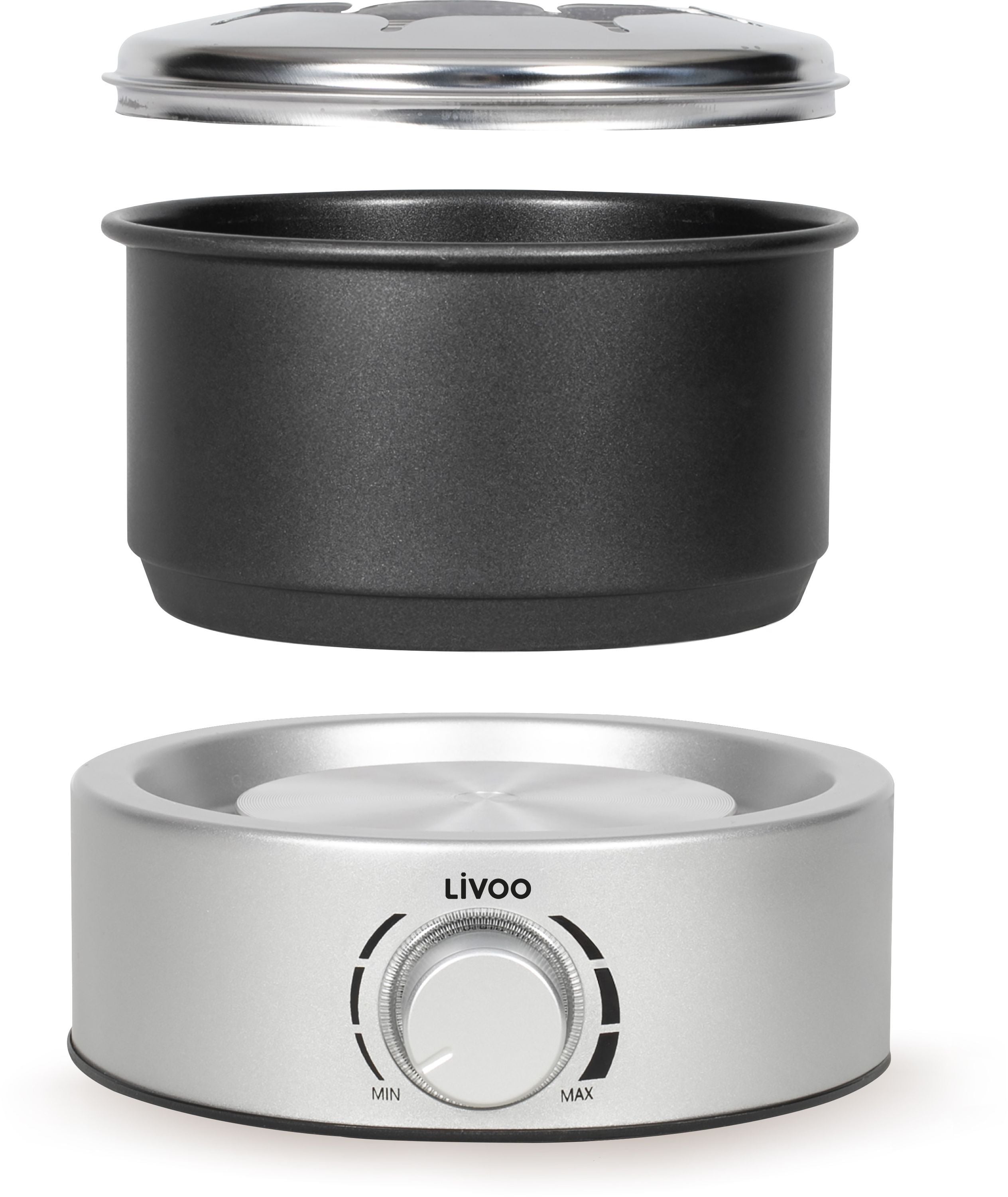 Livoo Electric Fondue Set - DOC333 - 800W - Serves 8 - Non-Stick Pot - Stainless Steel Splash Guard