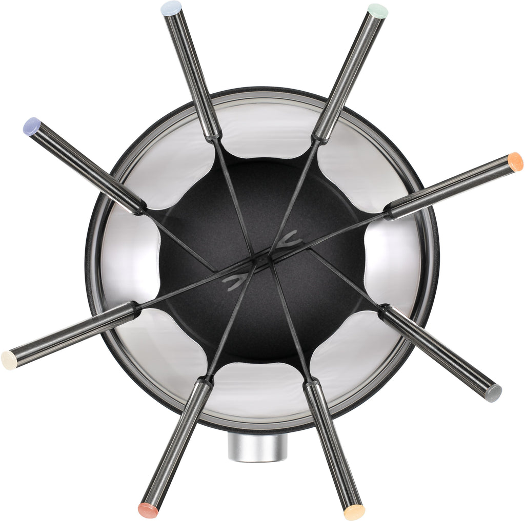 Livoo Electric Fondue Set - DOC333 - 800W - Serves 8 - Non-Stick Pot - Stainless Steel Splash Guard
