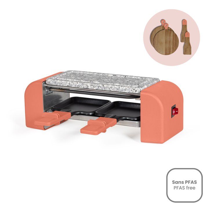 LIVOO Raclette Set for 2 People - DOC306 - 450W - Removable Granite Tray