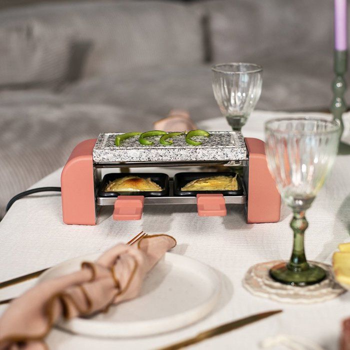 LIVOO Raclette Set for 2 People - DOC306 - 450W - Removable Granite Tray