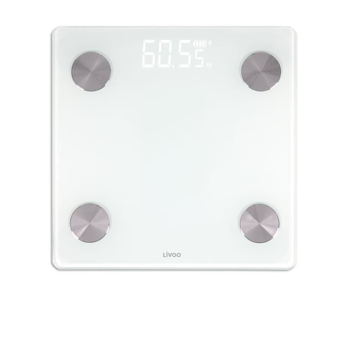 LIVOO Connected Body Composition Scale - DOM528W - 17 Indicators - 180 kg Capacity