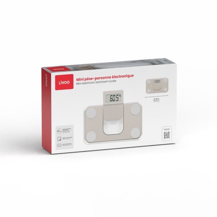 LIVOO Mini Electronic Bathroom Scale - DOM532C - 180 kg Capacity - LCD