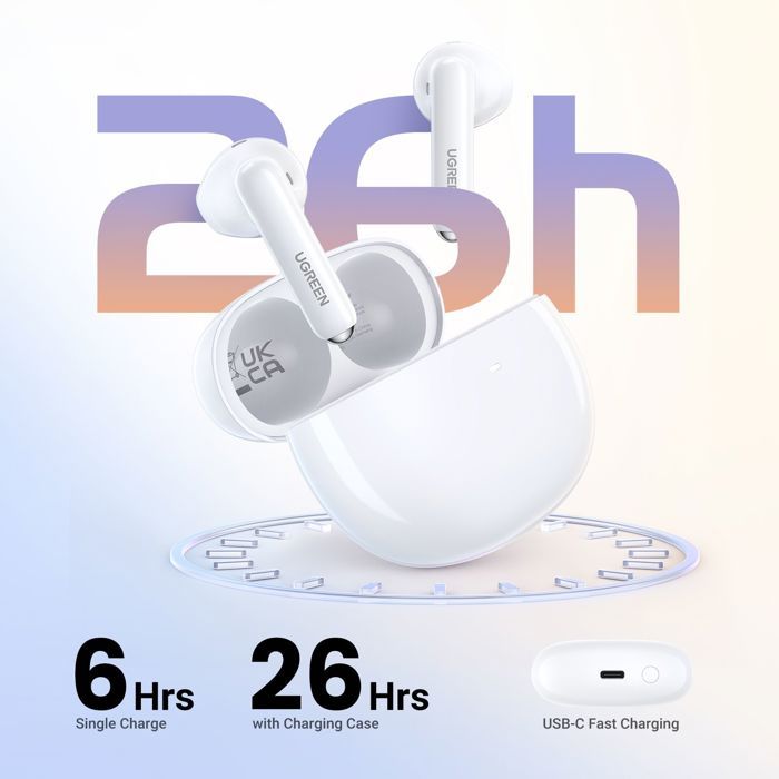 UGREEN Wireless Earbuds - Model H5 - Semi-In-Ear Bluetooth - White